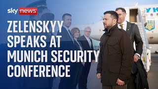 Munich Security Conference Volodymyr Zelenskyy and Olaf Scholz give a joint news conference [upl. by Nanam945]