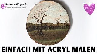 Einfache Landschaft malen  Ganz einfach aquarellieren lernen 4 [upl. by Beilul]