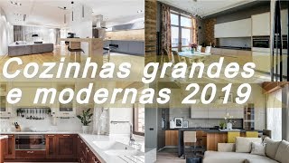 100 ideias 🍧 de cozinhas grandes e modernas 2019 [upl. by Airda]