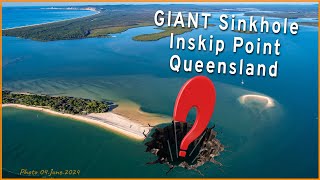 A NEW HUGE Giant sized Sinkhole at Inskip Point Rainbow Beach Queensland  FCQAP Flight3 special [upl. by Anrym395]