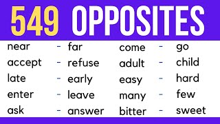 Opposites Vocabulary Learn 549 Opposite Words in English to Expand your Vocabulary [upl. by Sheba272]