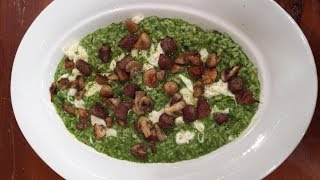 Risotto de hongos y salchichas al pesto de espinaca [upl. by Ecissej]