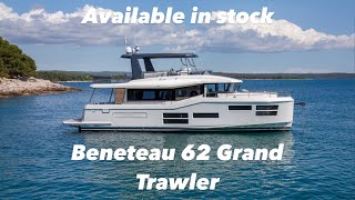 New 2023 Beneteau 62 Grand Trawler walk through [upl. by Ylrebmic]