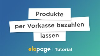 TUTORIAL Per Vorkasse bezahlen [upl. by Ravahs]