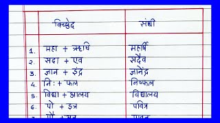 संधि विग्रह और समास हिन्दी में  हिंदी व्याकरण संधि और विच्छेद  Sandhi aur vigraha hindi me [upl. by Mehcanem29]