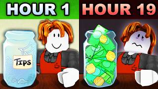 I Worked 24 Hours at Roblox JOBS [upl. by Trill139]