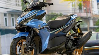 2024 YAMAHA AEROX 155 OR NVX 155 NEW ABS VERSION BLUE COLOR REVIEW SPECS PRICE AND FEATURES [upl. by Lalla]