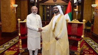 محمد بن راشد يستقبل رئيس وزراء الهند  Mohammed bin Rashid recieves Prime Minister of India [upl. by Rednijar]