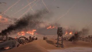 Star Wars Battle of Jakku Super Star Destroyer Ravager crashing [upl. by Adnolaj]