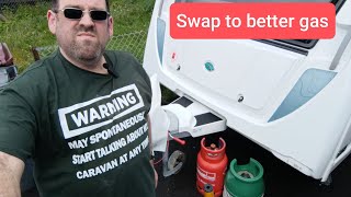 Swap gas bottle lighter easy connect see the gas level caravan gas flogas gaslight [upl. by Atteirneh]