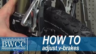 Adjusting the Vbrakes on your bike  Bikewagon Community College [upl. by Sirapal]