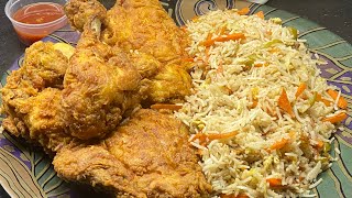 Crispy Juicy Chicken Broast  With Delicious Yet Simple Egg Fried Rice [upl. by Llevrac]