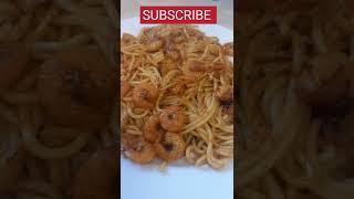 Spicy Butter Garlic Prawns Spaghetti Recipe Quick and Easy shorts [upl. by Gnihc603]