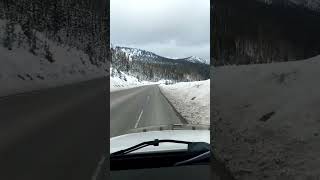 Hill climbing on Kootenay pass hwy3 BC part3 work 18wheeler cruising truck dark 80000 [upl. by Bissell]