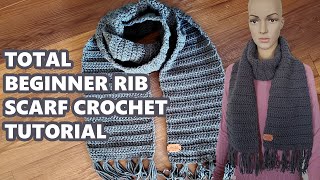 HOW TO MAKE A BEGINNER CROCHET SCARF TUTORIAL [upl. by Ayotl]