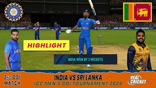 India vs Sri Lanka ICC Mens ODI Tournament 2024  2nd ODI Match  Real Cricket™ 24 [upl. by Neerehs]