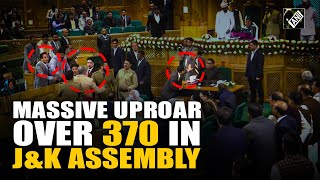 Heated argument faceoff verbal spat ensue amid massive uproar over Article 370 in JampK Assembly [upl. by Illoh]