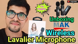 Mak Wireless Lavalier Microphone Unboxing amp Review Mic for Vlogging manishvlogs microphone [upl. by Ramsdell]