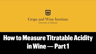 How to Measure Titratable Acidity in Wine — Part 1 [upl. by Sawyor370]