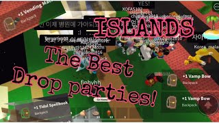 Best Drop Parties on Islands to go to Don’t miss these Drops on Roblox Islands Islands Roblox [upl. by Annahael]