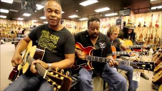 Ray Parker Jr Dave Amato Ronnie Pena amp Geo Evans visits Normans Rare Guitars [upl. by Elleiram]