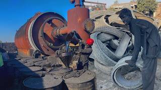 The Complete 8Hour Procedure to Extract Oil from Scrap Tires [upl. by Anileva202]