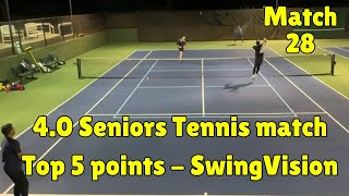 Watch best of senior tennis Top five points Match 28 [upl. by Hayikat]