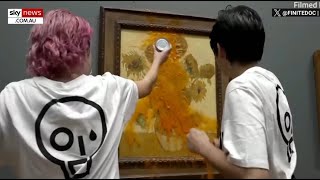 ‘Woke artists’ defend climate activists vandalising Van Gogh painting [upl. by Anilram]