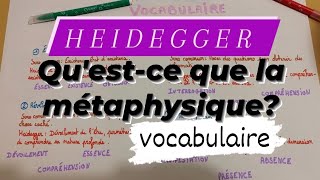 Heidegger  questce que la métaphysique  Vocabulaire [upl. by Ynafetse]