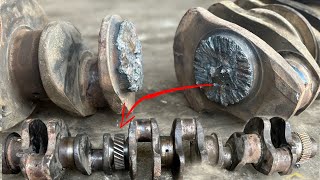 My Decent Mechanic Repaired Heavy Broken Crankshaft with Using Strange piece… [upl. by Lynette339]