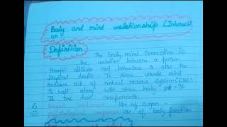 Psychology NotesBody and Mind Relationship [upl. by Lleira]