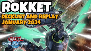 ROKKET DUEL LINKS  JANUARY 2024 RANKED DUEL REPLAY AND DECKLIST YUGIOH [upl. by Goldy659]