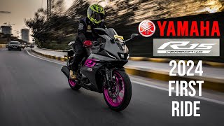 2024 Yamaha R15 V40 Magenta First Ride Review  Harley Quinn meets More Refinement [upl. by Esbenshade]