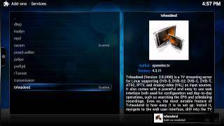 OpenELEC tvheadend oscam installation and configuration [upl. by Hermione145]