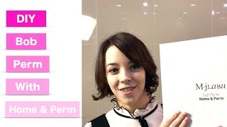 DIY self perming with Home amp Perm  Short bob wave perm [upl. by Ahsieym896]