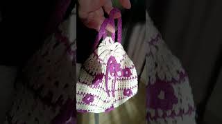 Crocheted Backpack with Flower pattern [upl. by Ahsirat697]