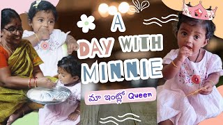 మా ఇంట్లో Queen Minnie baby🫅A day with Minnie😊Full vlog with Family🥰 [upl. by Azalea]