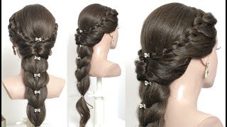 Easy Hairstyle For Long Hair Knotted Loop Braid Pull Through Braid [upl. by Ashmead12]