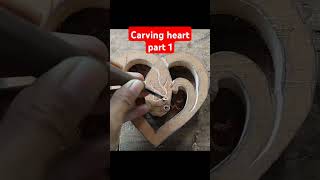 Wood carving heart part 1 woodcarving woodworking tutorial [upl. by Pevzner733]