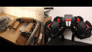 Assembling The Bowflex SelecTech Stand And 552 Dumbbells [upl. by Epner681]