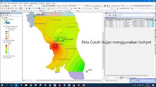 Tutorial ArcGis  Membuat Peta Curah Hujan menggunakan Poligon Thiessen dan Isohyet [upl. by Gracia]