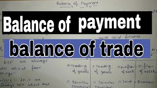 Balance of payment and balance of trade  Difference between BOP and BOT [upl. by Aicilet171]