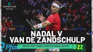 Rafas Last Professional Match  Rafael Nadal v Botic van de Zandschulp Highlights  Davis Cup 2024 [upl. by Mair]