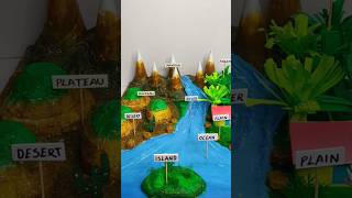 landforms model making using thermocol scienceproject project science [upl. by Rohclem]