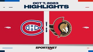 NHL PreSeason Highlights  Canadiens vs Senators  October 7 2023 [upl. by Erle192]