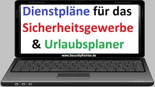 Handbuch für die Excel Dienstplanvorlagen und Urlaubsplaner [upl. by Huntlee669]