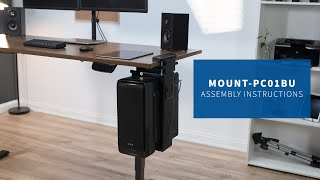 MOUNTPC10BU Clampon Desk and Wall PC Mount with USB Assembly by VIVO [upl. by Lorrimer316]