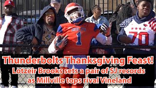 Millville 65 Vineland 0  Thanksgiving Football  Lotzeir Brooks sets 2 SJ career receiving records [upl. by Kathie110]