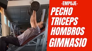 Ejercicios de PECHO TRICEPS y HOMBROS gym [upl. by Kirima]