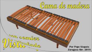 Cama de madera con somier articulado HD [upl. by Dixie]